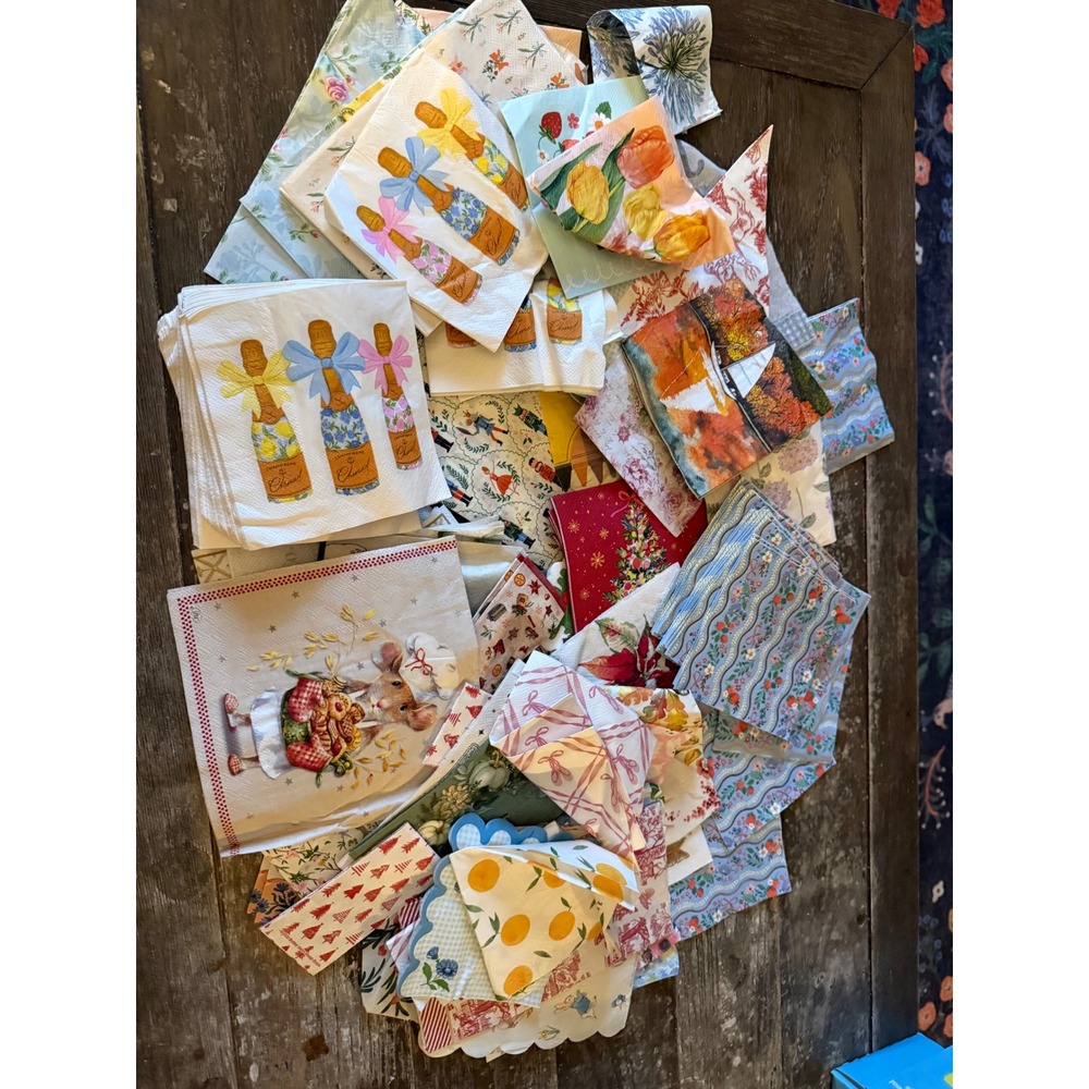 Mixed Lot Decorative Paper Napkins Decoupage Floral Holiday Animals Crafting 5